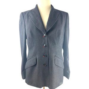 Vintage ESCADA Grey Wool Blazer, Women’s Size 42 Euro/Large US
